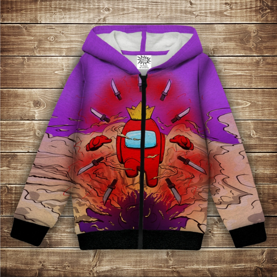 Худі з 3D принтом Among Us with knife Дорослі і Дитячі розміри ВСІ Розміри Преміум тканина