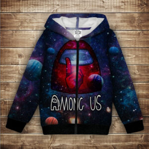 Худі з 3D принтом Among Us Face Дорослі і Дитячі розміри ВСІ Розміри Преміум тканина