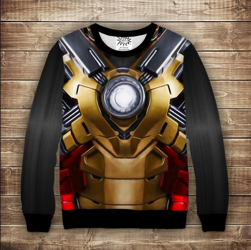 Світшот з 3D принтом КОСТЮМ СТАРКА Дорослі і Дитячі розміри ВСІ Розміри Преміум тканина