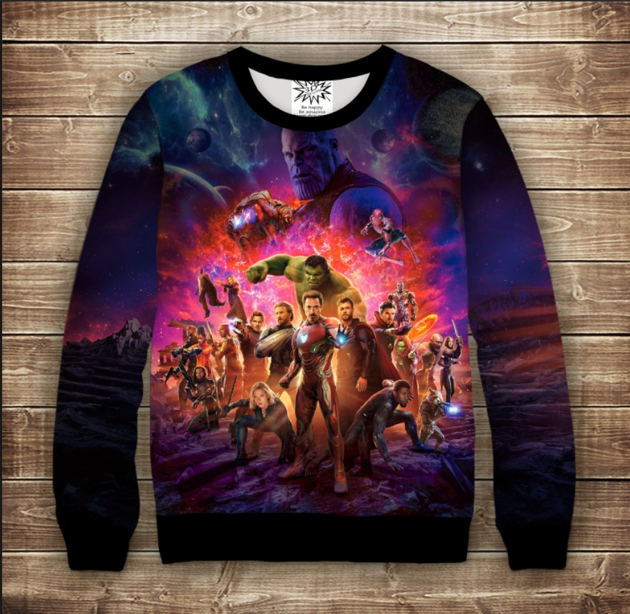 Світшот AVENGERS TEAM / Месники ВСІ Розміри Преміум тканина