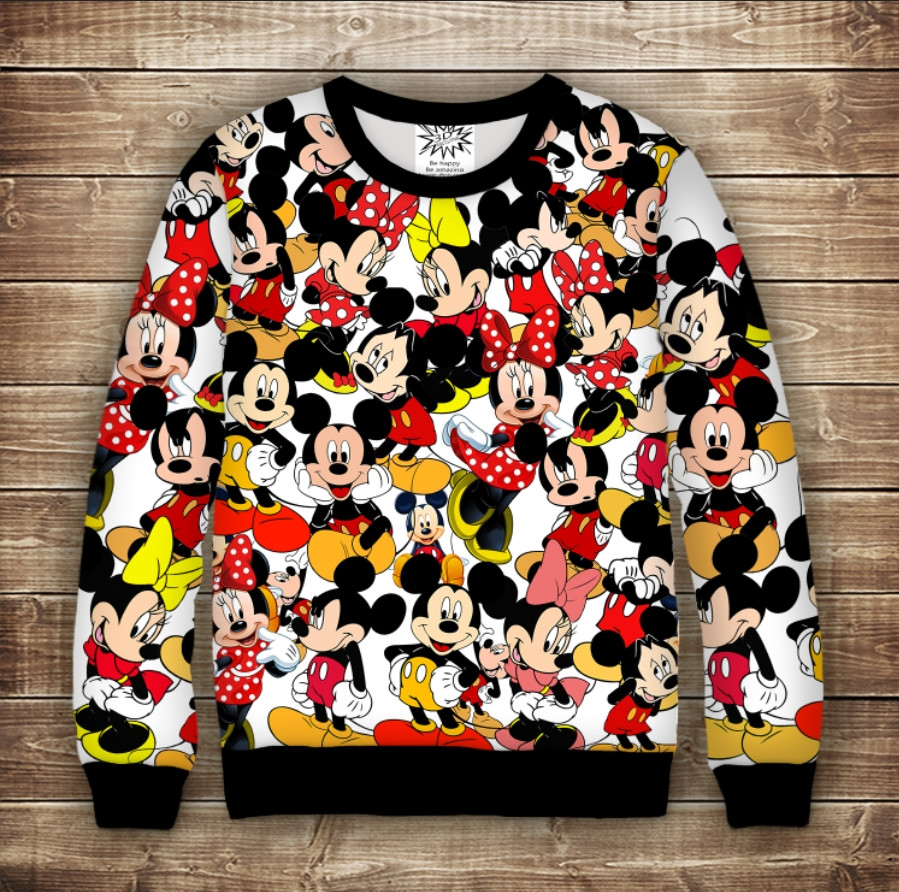 Світшот з принтом Мінні і Міккі Маус Pattern ВСІ Розміри Преміум тканина