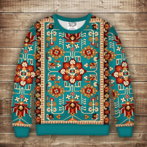 Світшот з принтом Килим (бірюзовий перс № 5.) Дорослі і Дитячі розміри ВСІ Розміри Преміум тканина