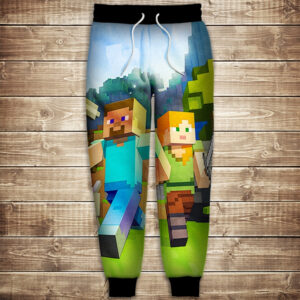 Штани з 3D принтом на тему Minecrafte Classic Дитячі і дорослі розміри ВСІ Розміри Преміум тканина