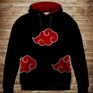 Толстівка з 3D принтом Наруто Акацуто Дитячі і дорослі розміри. ВСІ Розміри Преміум тканина