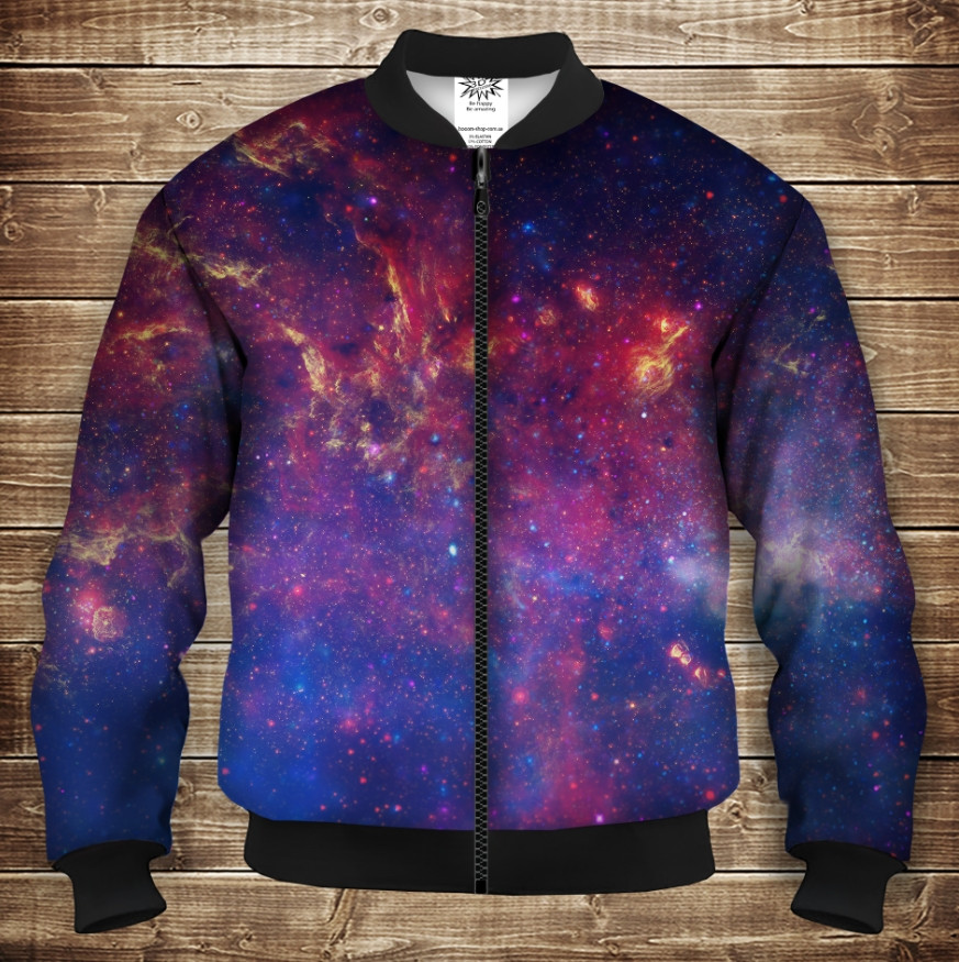 Бомбер з 3D принтом на тему Космос Дорослі і Дитячі розміри ВСІ Розміри Преміум тканина