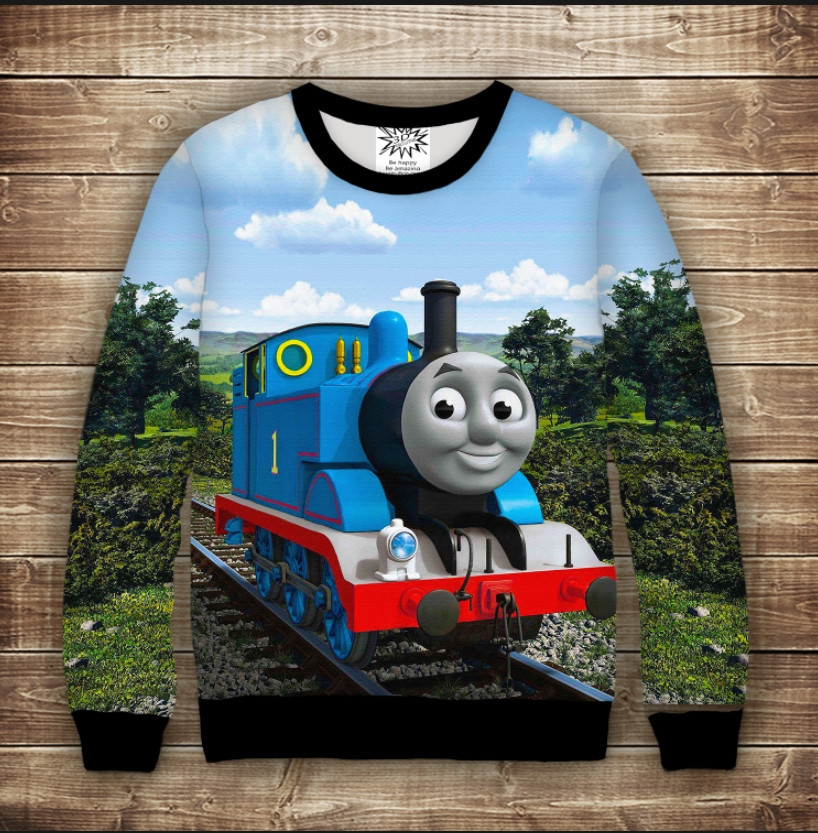 Світшот з 3D принтом Паровозик Томас ВСІ Розміри Преміум тканина