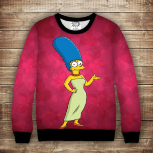 Світшот з 3D принтом на тему Мардж Сімпсон Дитячі і дорослі розміри ВСІ Розміри Преміум тканина