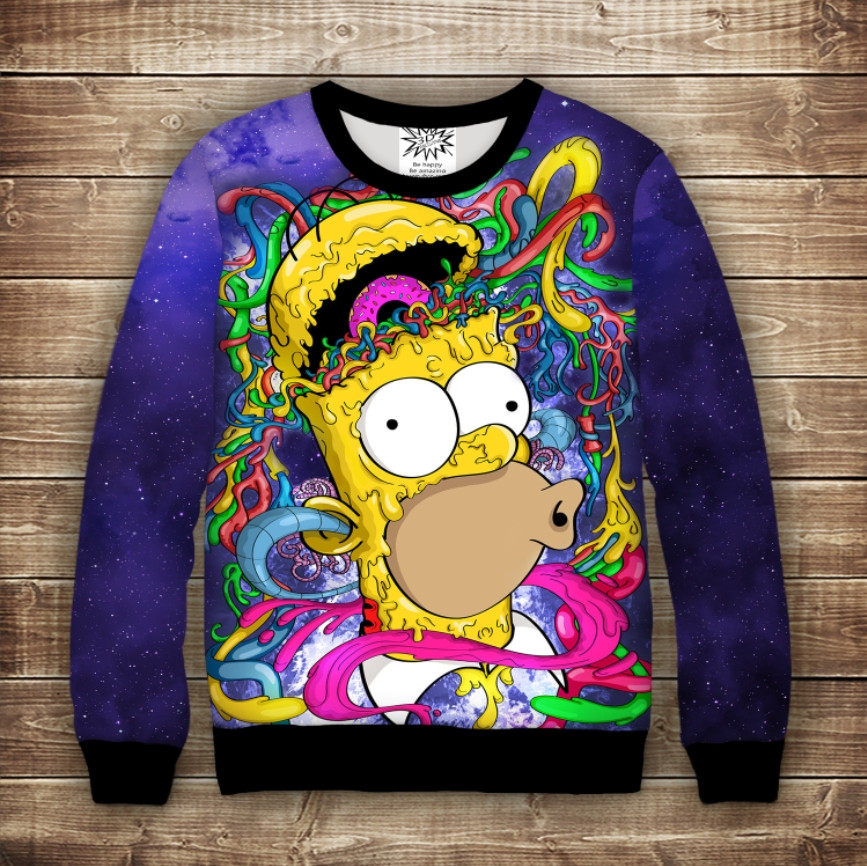 Світшот з принтом Думки Гомера Сімпсона Дорослі і Дитячі розміри ВСІ Розміри Преміум тканина