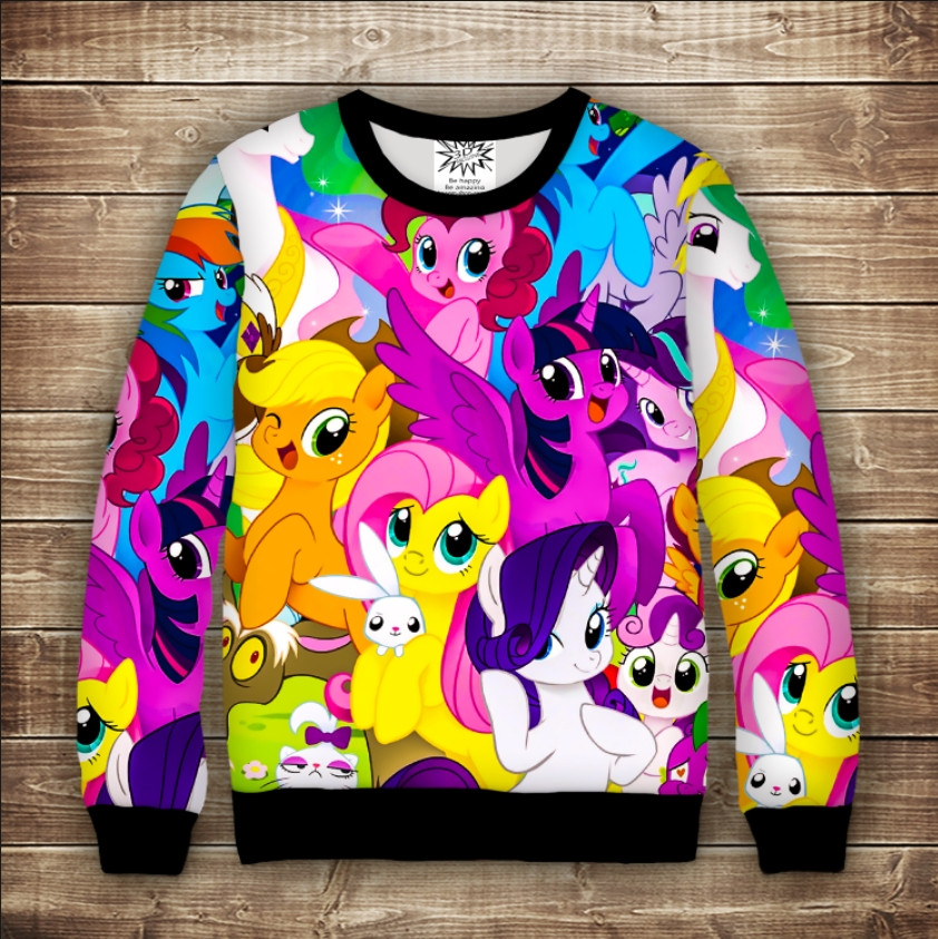 Світшот з 3D принтом на тему Красуні поні My Little Pony ВСІ Розміри Преміум тканина