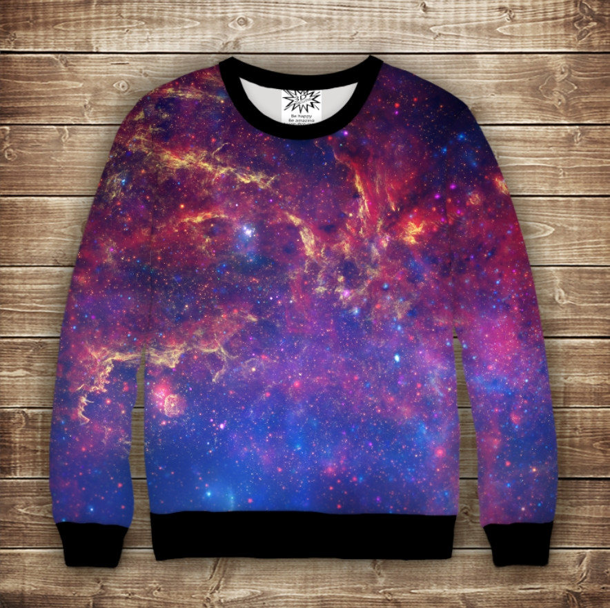 Світшот з 3D принтом на тему Космос 02Дорослі та дитячі розміри ВСІ Розміри Преміум тканина