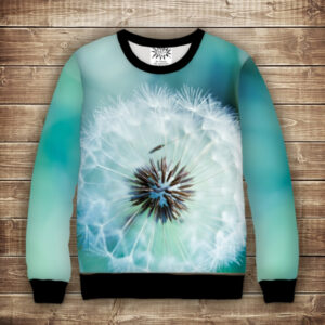 Світшот з 3D принтом на тему Кульбабка на бірюзовому фон Дитячі і дорослі та дитячі розміри ВСІ Розміри Преміум тканина