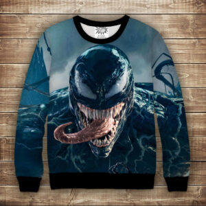 Світшот з 3D принтом на тему Venom Дорослі та дитячі розміри ВСІ Розміри Преміум тканина