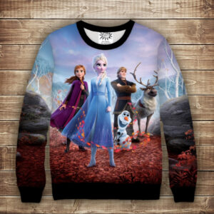 Світшот з 3D принтом на тему Холодне Серце Зачарований ліс Дорослі та дитячі розміри ВСІ Розміри Преміум тканина