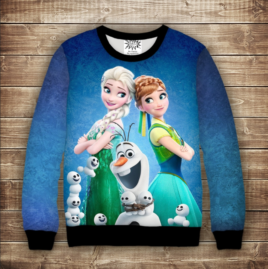 Світшот з 3D принтом на тему Холодне серце Анна