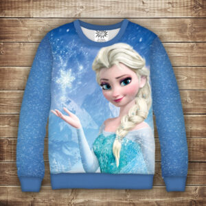 Світшот з 3D принтом на тему Холодне серце Магія Ельзи Дорослі та дитячі розміри ВСІ Розміри Преміум тканина