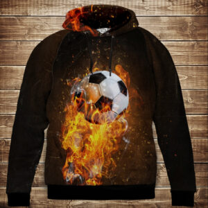 Толстівка з 3D принтом Вогняний м"яч Дитячі і дорослі розміри. ВСІ Розміри Преміум тканина