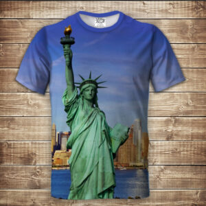 Футболка з 3D принтом STATUE OF LIBERTY Дорослі і Дитячі розміри ВСІ Розміри Преміум тканина