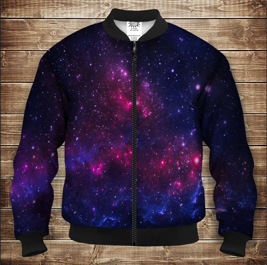 Бомбер з 3D принтом на тему Космос Меджик Дорослі і Дитячі розміри ВСІ Розміри Преміум тканина