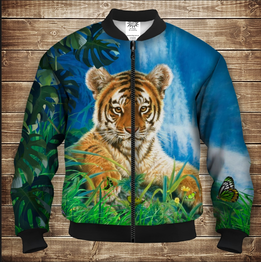 Бомбер з 3D принтом на тему Тигр