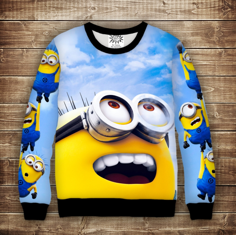 Світшот з принтом на тему Посіпака і небо. Дитячі і дорослі розміри ВСІ Розміри Преміум тканина