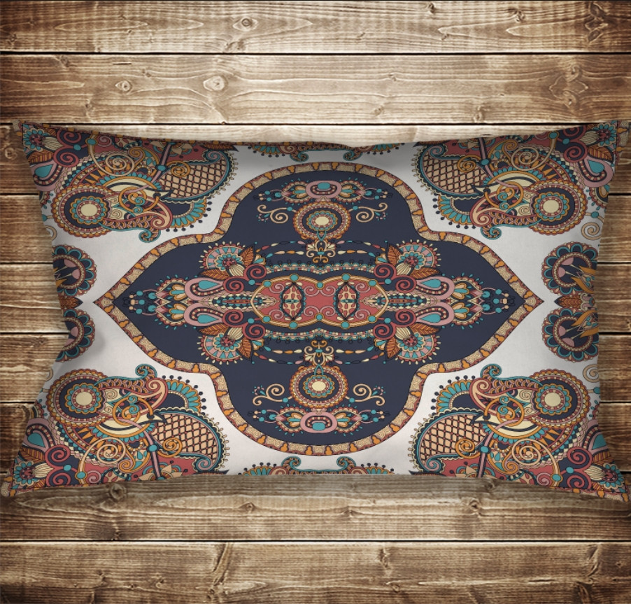 Подушка . c 3D принтом Килим білий 01