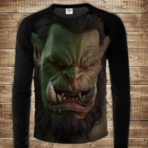 Лонгслив-реглан с 3D принтом Орк Варкрафт Дорослі і Дитячі розміри ВСІ Розміри Преміум тканина