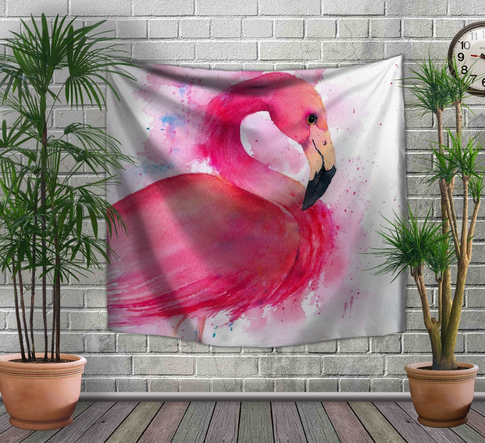 Панно-тапестрі з 3D з принтом Рожевий фламінго Арт