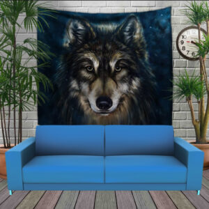 Панно-тапестрі з 3D з принтом Wolf Face