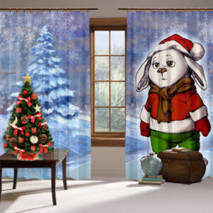 Штори з Фотоштораом на тему: Зайчик і ялинка