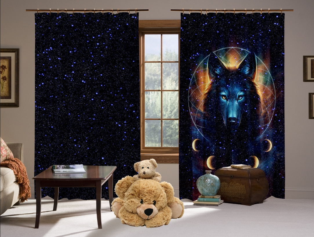 Штори Фотоштори Космічний вовк