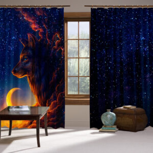 Штори Фотоштори Вовк і зоряне небо