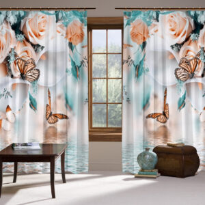 Штори Фотоштори Штори ніжні Троянди і метелики