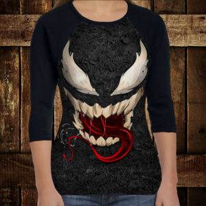 Лонгслив-реглан з 3D принтом: Веном Посмішка ВСІ Розміри Преміум тканина