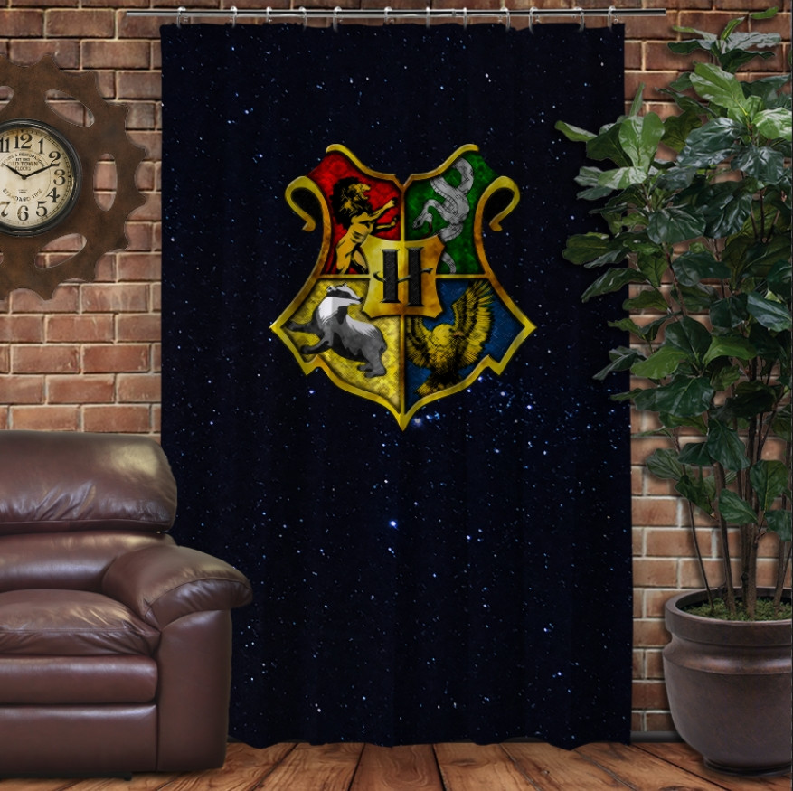 Штора з Фотоштораом на тему - Гаррі Поттер і Емблема факультетів