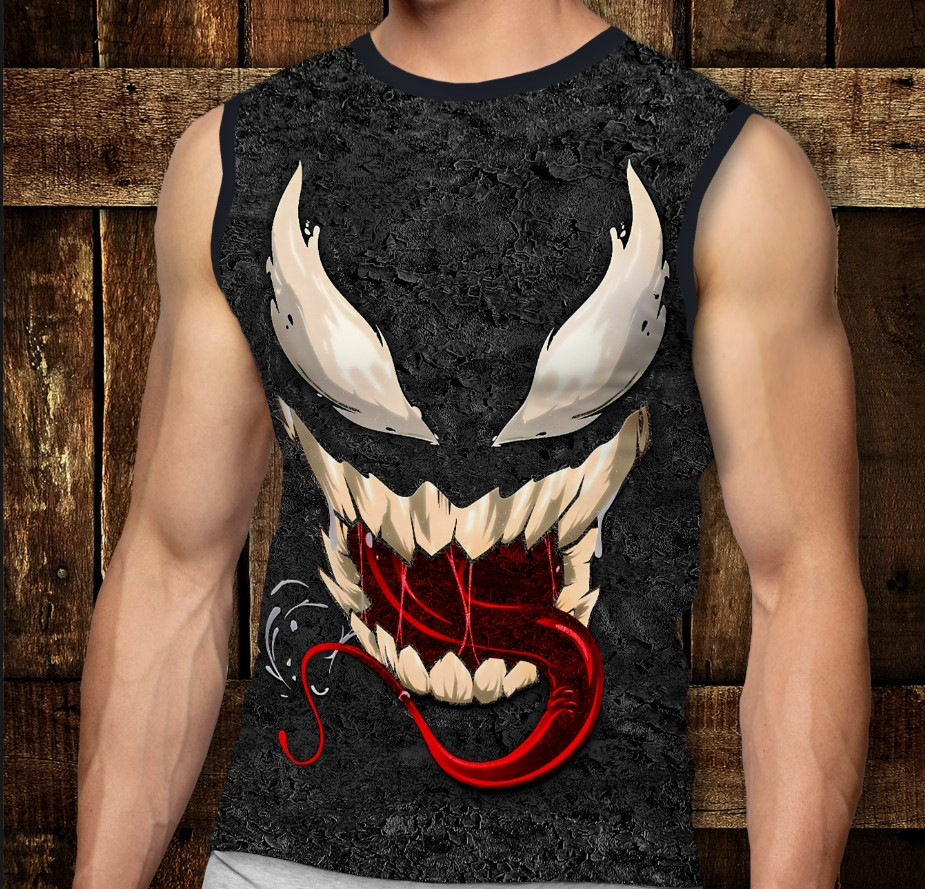 Футболка-безрукавка з 3D принтом Venom Smile Дорослі і Дитячі розміри ВСІ Розміри Преміум тканина