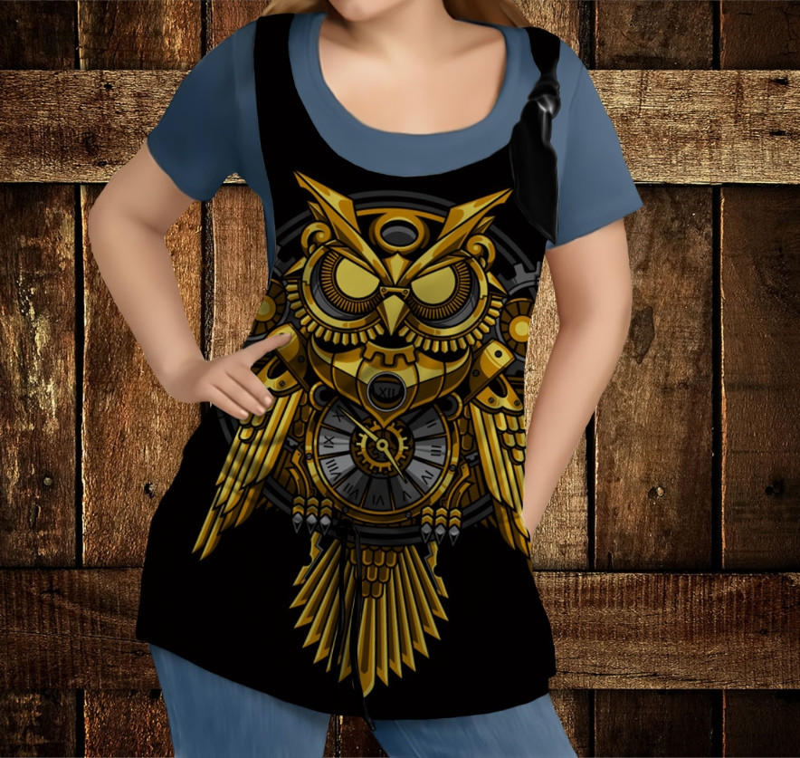 Майка-туніка оверсайз з 3D принтом Tehno Cowl Дорослі і Дитячі розміри ВСІ Розміри Преміум тканина