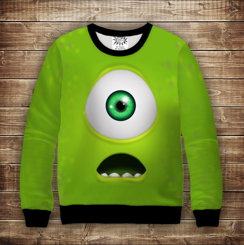 Світшот з 3D принтом на тему Корпораціія Монстрів Майк Вазовски ВСІ Розміри Преміум тканина