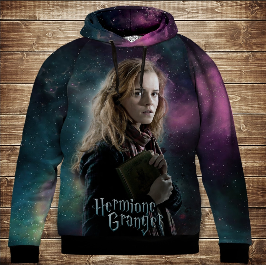 Толстівка з 3D принтом Герміона Ґрейнджер. Гаррі Поттер Дитячі і дорослі розміри. ВСІ Розміри Преміум тканина