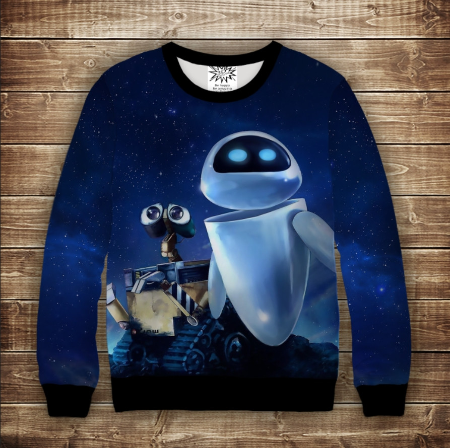 Світшот 3D Уоллі і Єва ВСІ Розміри Преміум тканина