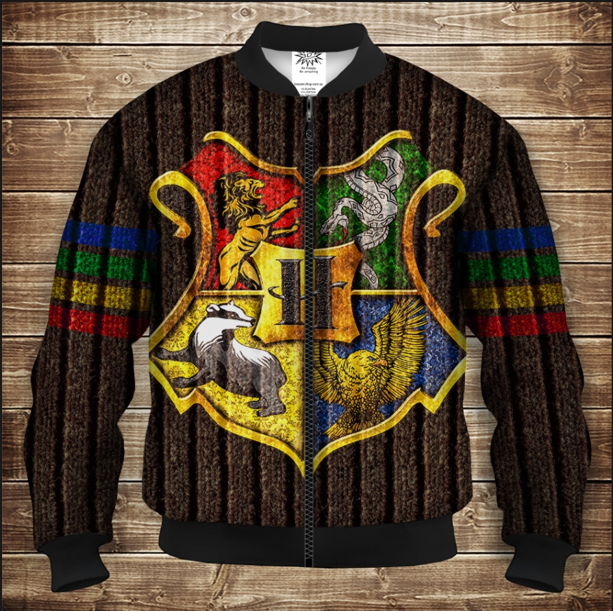 Бомбер з 3D принтом на тему Гаррі Поттер Форма Хогвартса Дорослі і Дитячі розміри ВСІ Розміри Преміум тканина