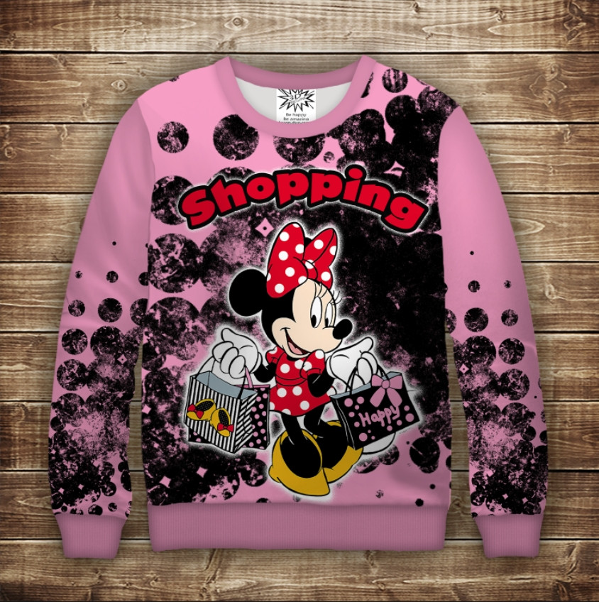 Світшот з принтом на тему Шоппінг Мінні Маус ВСІ Розміри Преміум тканина