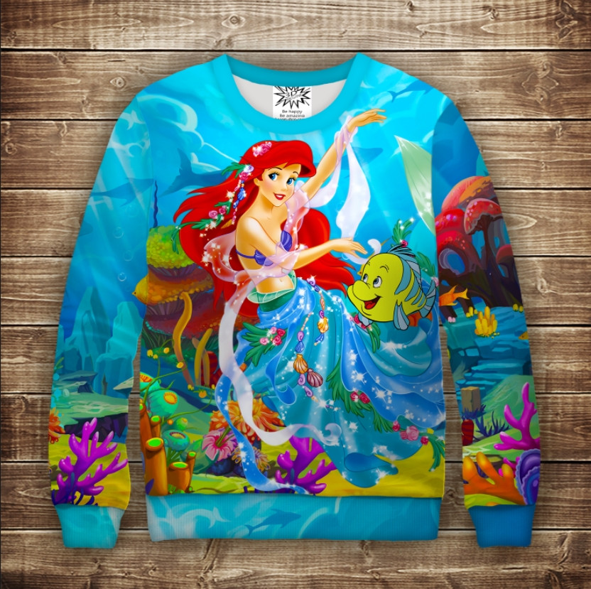 Світшот 3D ARIEL Русалонька ВСІ Розміри Преміум тканина