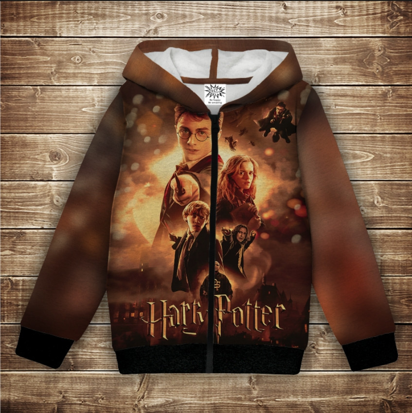 Худі з 3Д принтом на тему - Гаррі Поттер Вогонь і битва ВСІ Розміри Преміум тканина