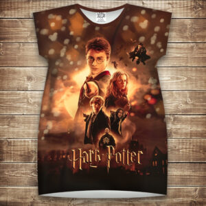 Плаття-туніка 3D Гаррі Поттер Вогонь і битва Дорослі і Дитячі розміри ВСІ Розміри Преміум тканина