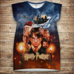 Плаття-туніка 3D Гаррі Поттер і Філософський Камінь 1 курс Дорослі і Дитячі розміри ВСІ Розміри Преміум тканина