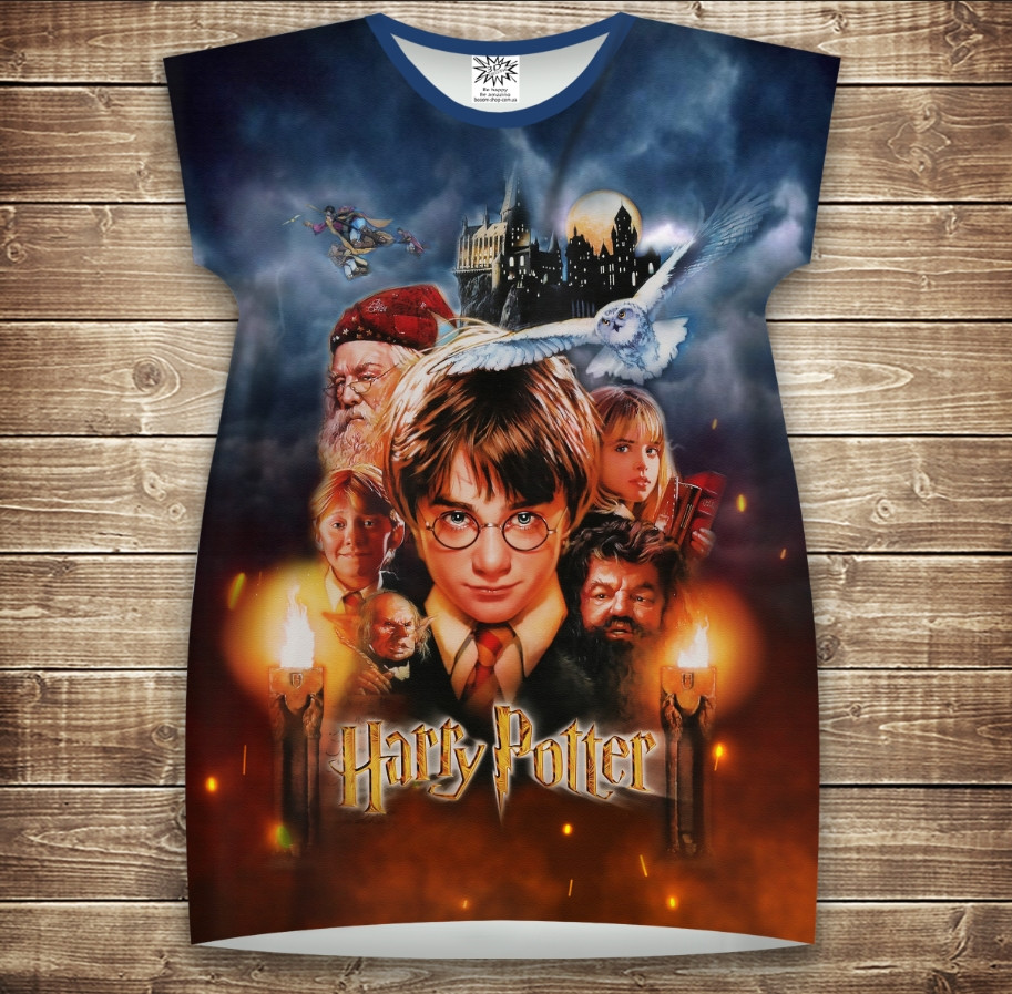 Плаття-туніка 3D Гаррі Поттер і Філософський Камінь 1 курс Дорослі і Дитячі розміри ВСІ Розміри Преміум тканина