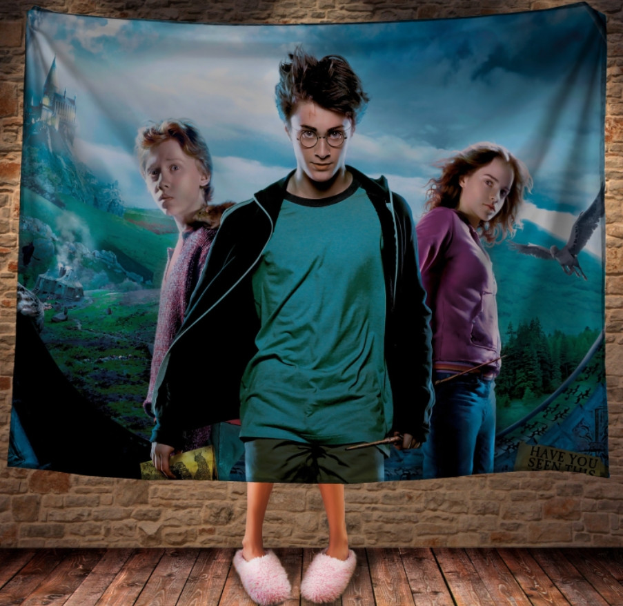 Плед з 3D принтом на тему - Гаррі Поттер і Карта Мародерів 150х200 см.