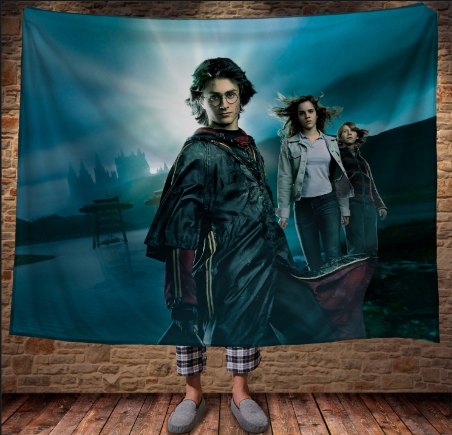 Плед з 3D принтом на тему - Гаррі Поттер Світанок і Магія 150х200 см.