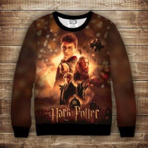 Світшот з 3D принтом Гаррі Поттер Вогонь і битва Дитячі і дорослі розміри ВСІ Розміри Преміум тканина