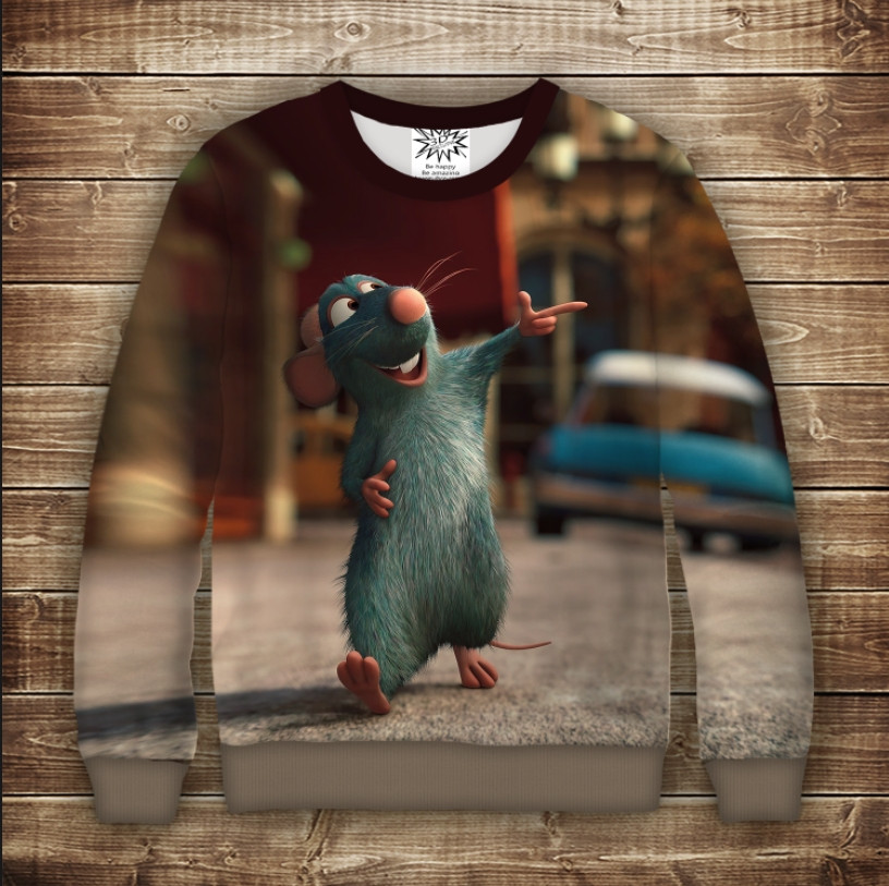 Світшот 3D Повар Ремі ВСІ Розміри Преміум тканина